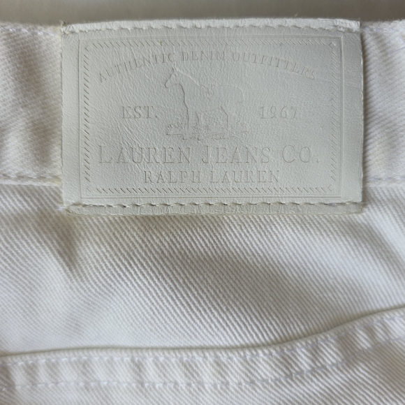 Vintage Lauren Jeans Co. Ralph Lauren Floral Paint Bootcut Jean White Women 2P - Picture 9 of 9